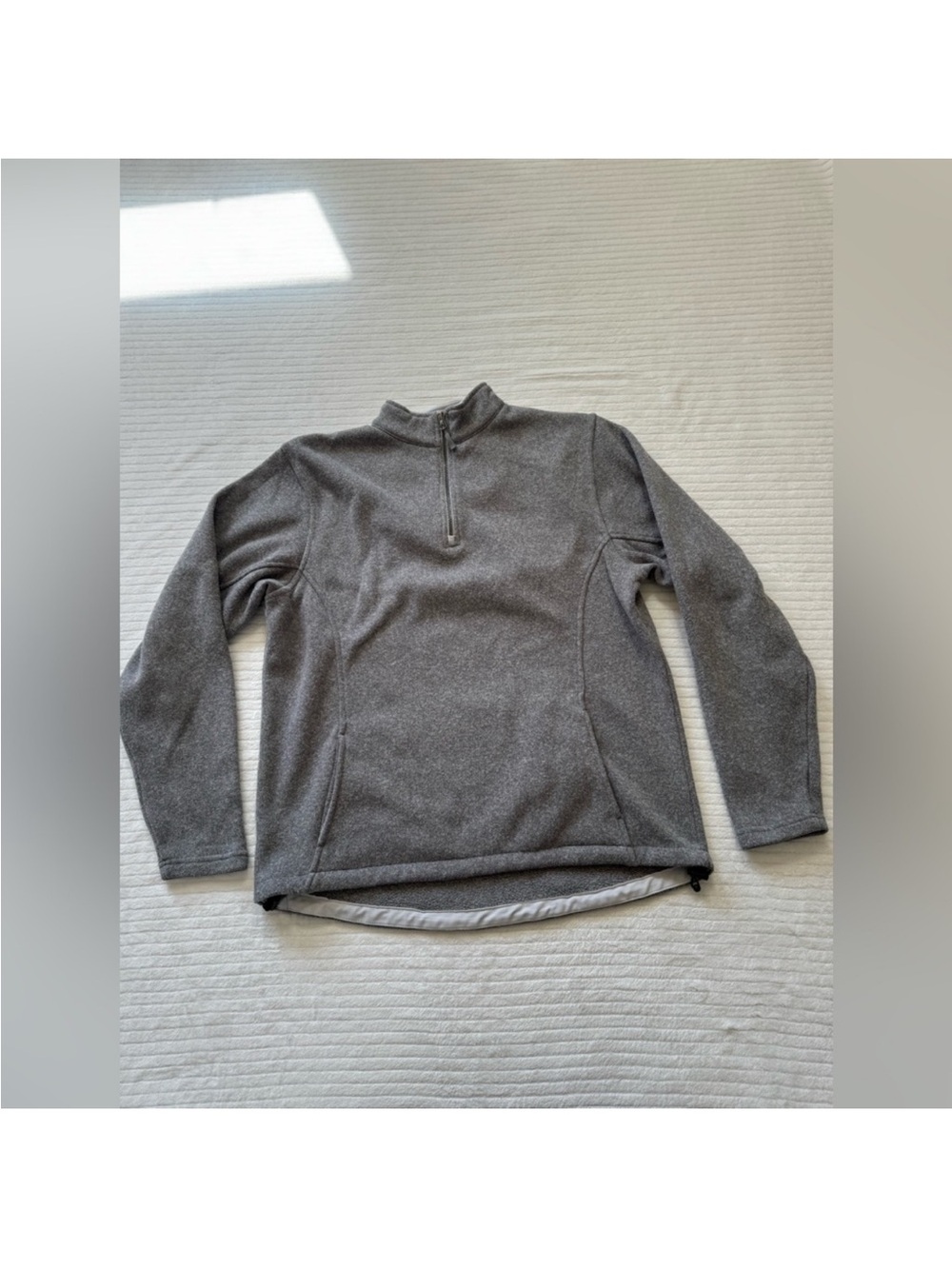 Peter Millar Gray Heather Quarter-Zip Fleece Pullover